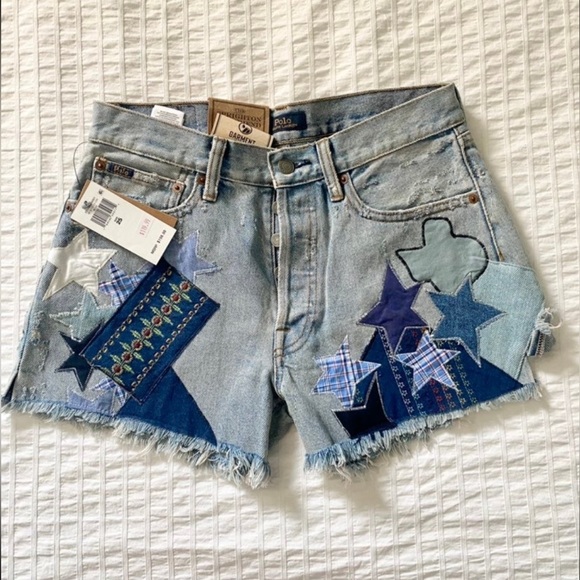 Ralph Lauren Sprighton Boyfriend Patchwork Shorts - Picture 5 of 9